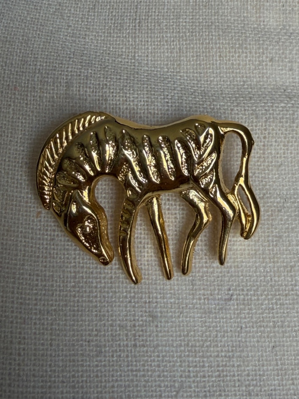 Gold Zebra Brooch